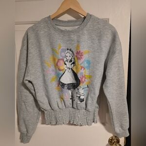 Disney's Alice in Wonderland Heathered Grey Pullover. Size L